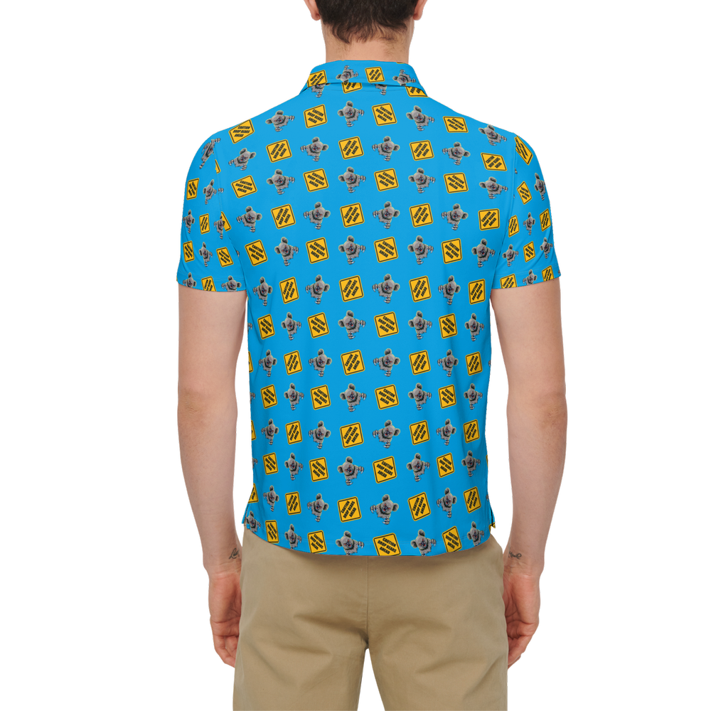 OG Drop Bear Blue | Men's Bold Funny Luxury Aussie Golf Polo