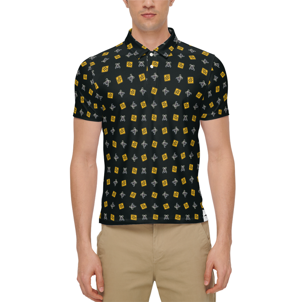 OG Drop Bear Black | Men's Bold Funny Luxury Aussie Golf Polo