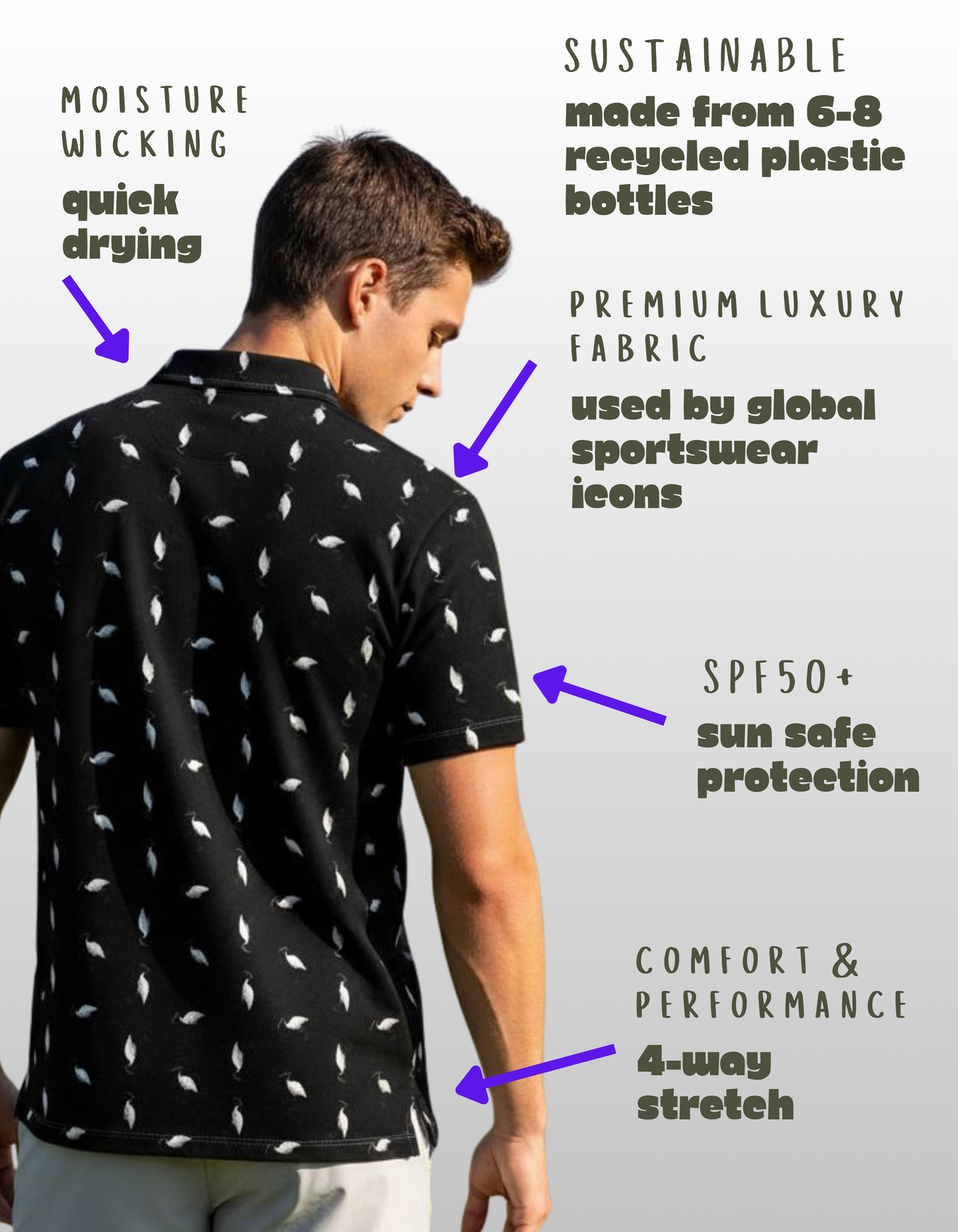 OG Drop Bear Blue | Men's Bold Funny Luxury Aussie Golf Polo