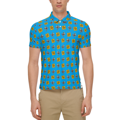 OG Drop Bear Blue | Men's Bold Funny Luxury Aussie Golf Polo