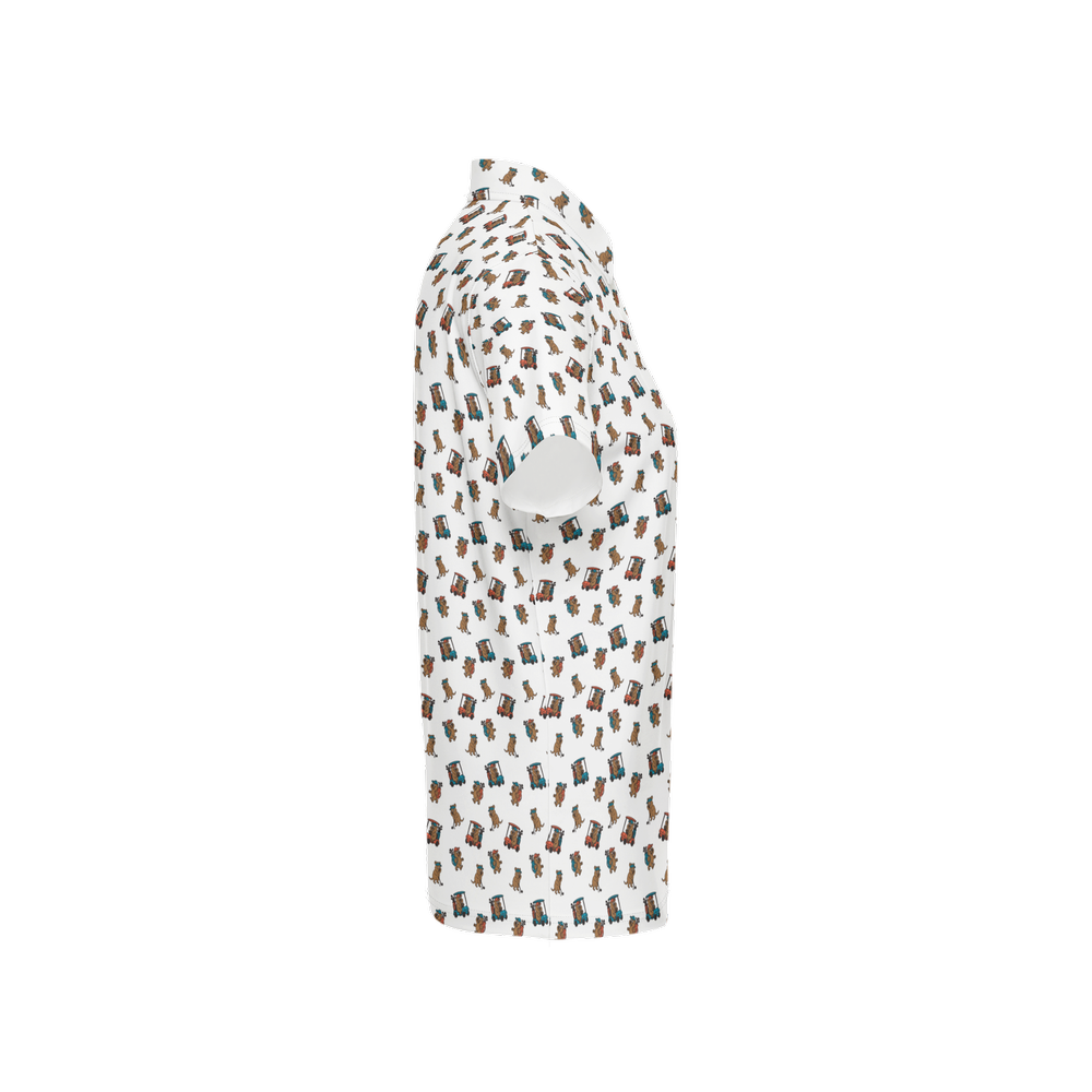 Quokkas White | Women's Bold Funny Luxury Aussie Golf Polo