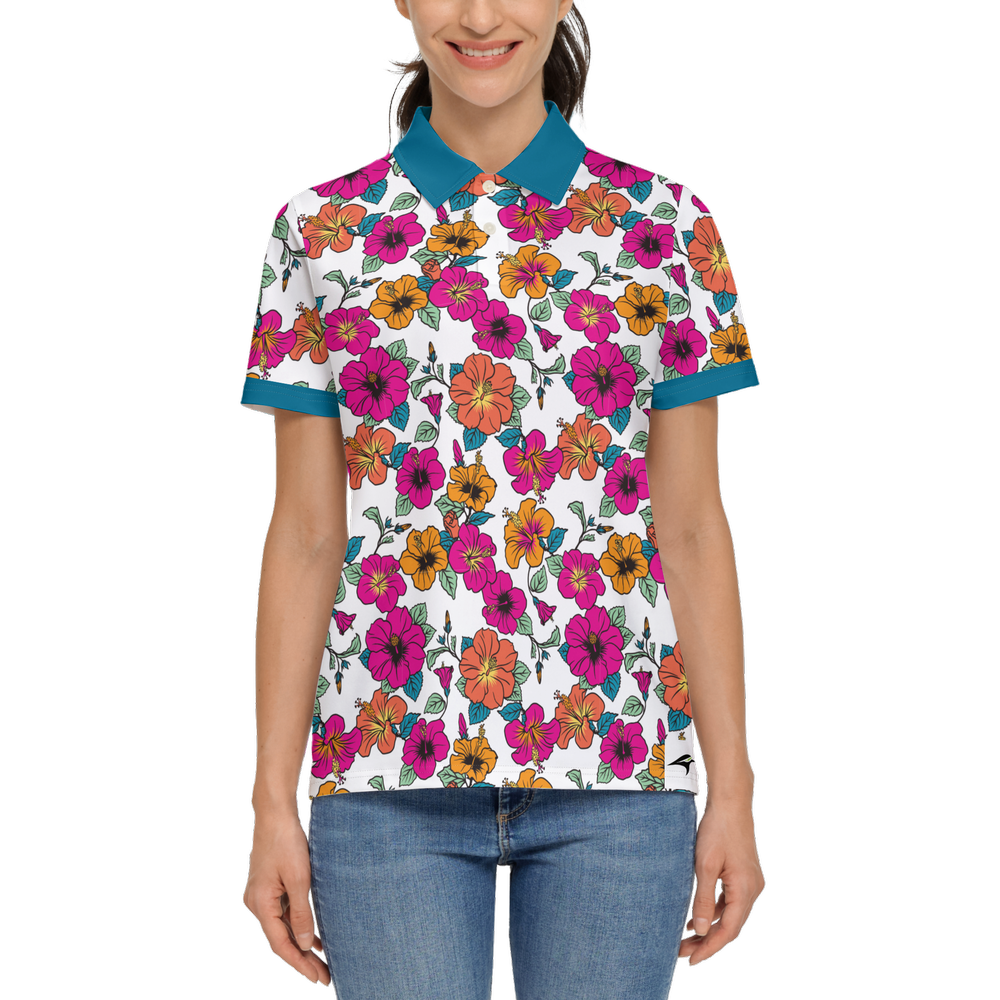 Hibiscus | Women's Bold Funny Luxury Aussie Golf Polo