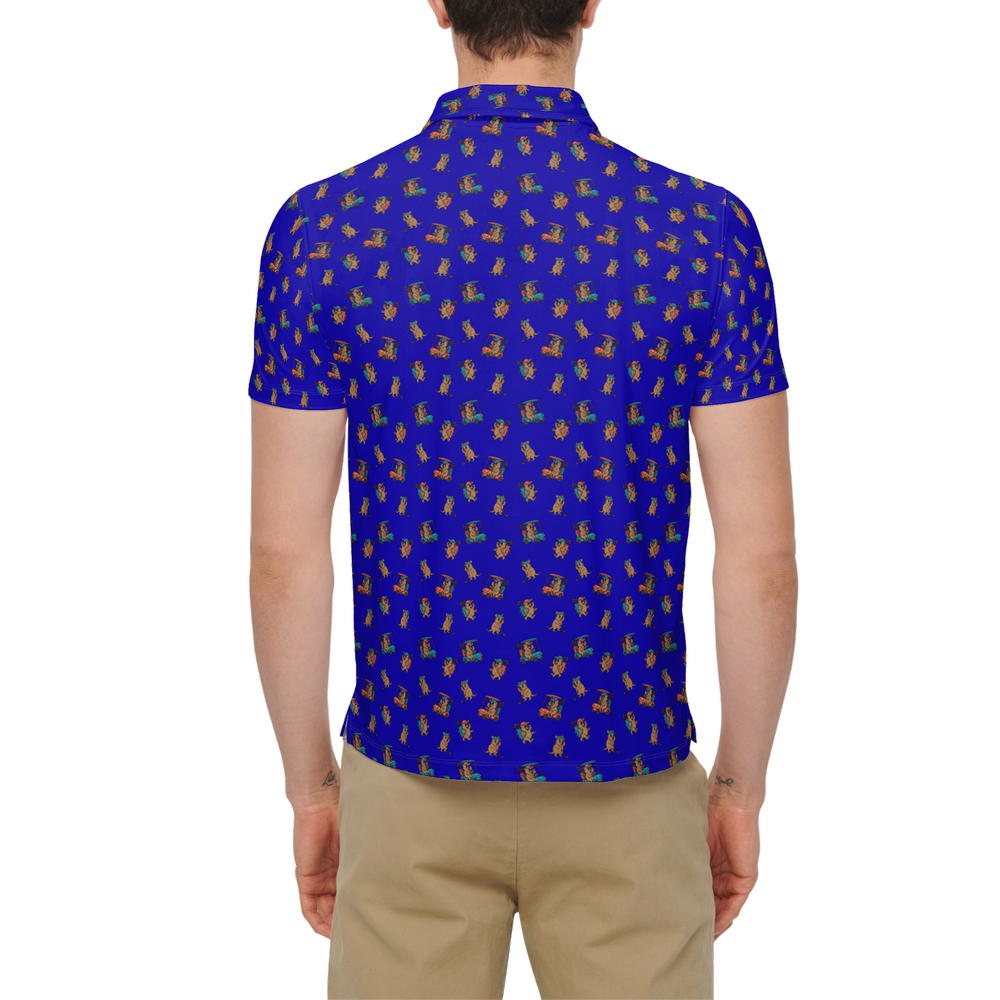 Quokkas Blue | Men's Bold Funny Luxury Aussie Golf Polo