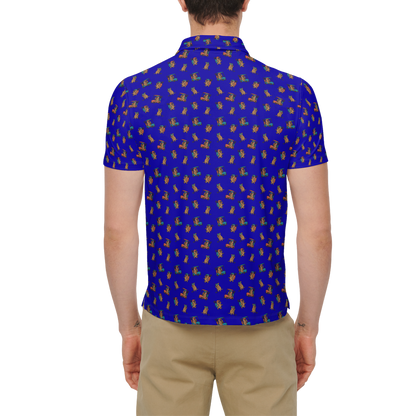 Quokkas Blue | Men's Bold Funny Luxury Aussie Golf Polo