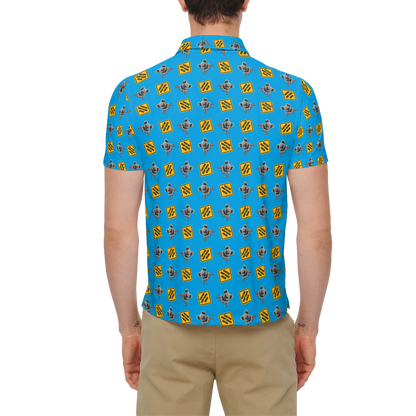OG Drop Bear Blue | Men's Bold Funny Luxury Aussie Golf Polo