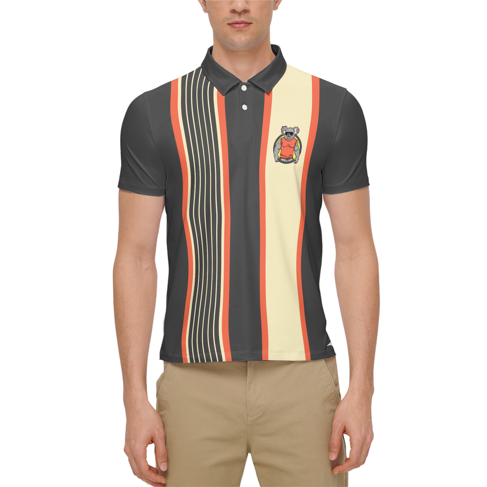 Drop Bear Orange | Men's Bold Funny Luxury Aussie Golf Polo