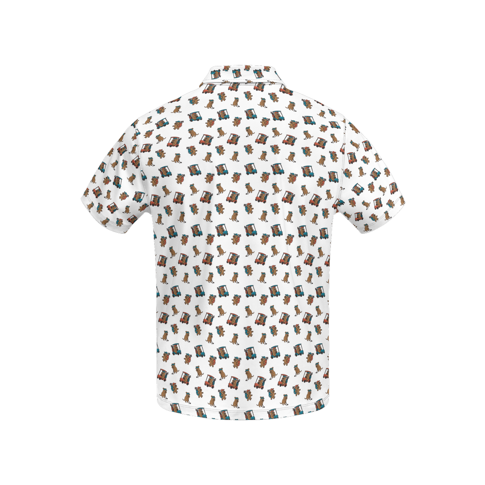 Quokkas White | Men's Bold Funny Luxury Aussie Golf Polo