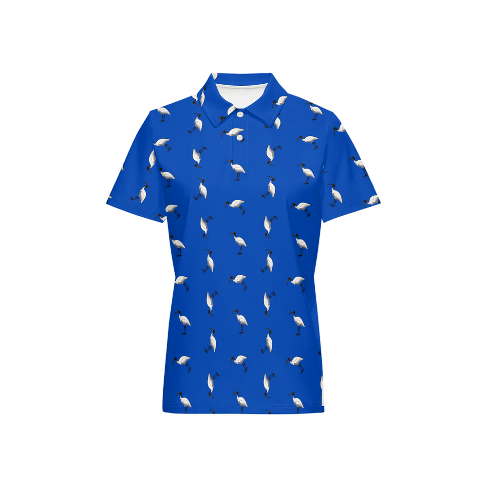 Bin Chic Blue | Women's Bold Fun Luxury Aussie Golf Polo