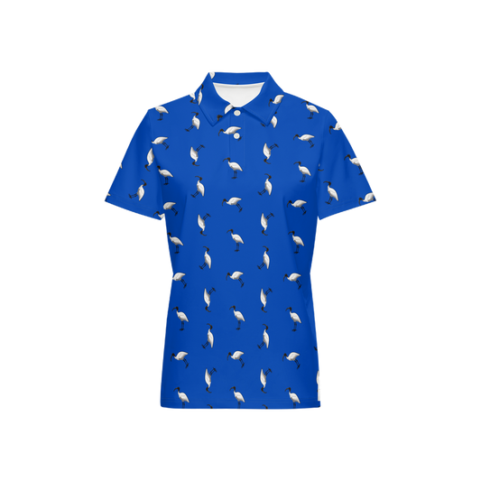 Bin Chic Blue | Women's Bold Fun Luxury Aussie Golf Polo