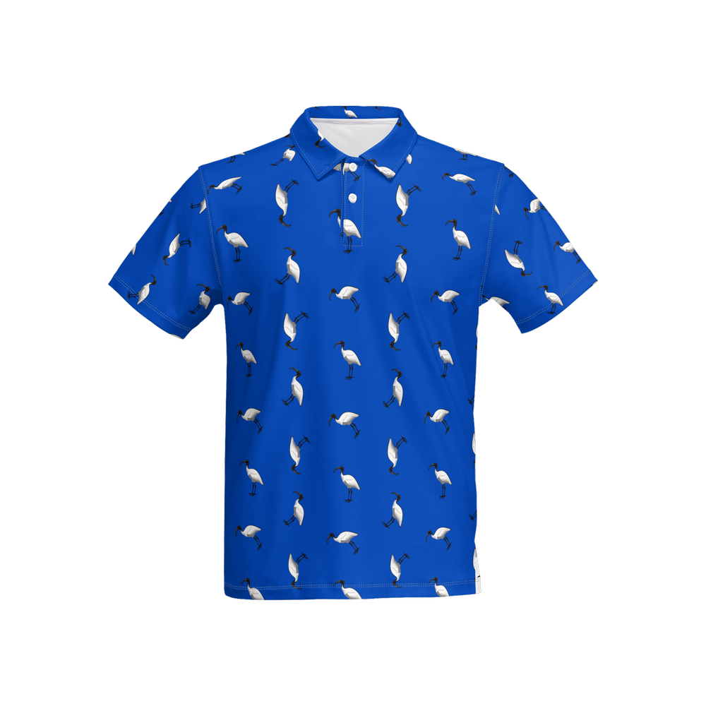 Bin Chic Blue | Men's Bold Fun Luxury Aussie Golf Polo