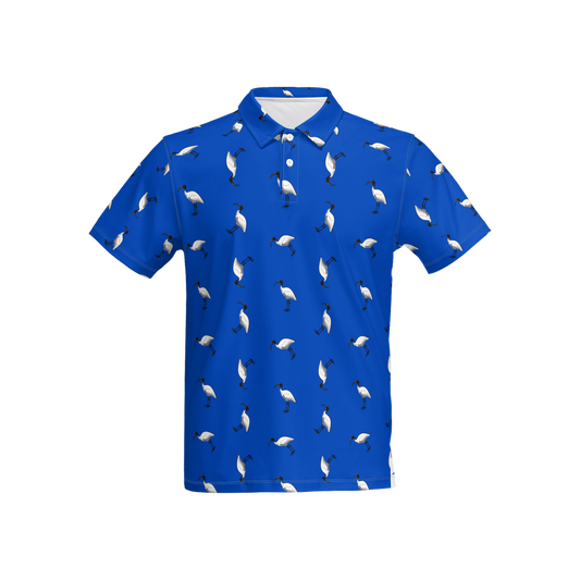 Bin Chic Blue | Men's Bold Fun Luxury Aussie Golf Polo