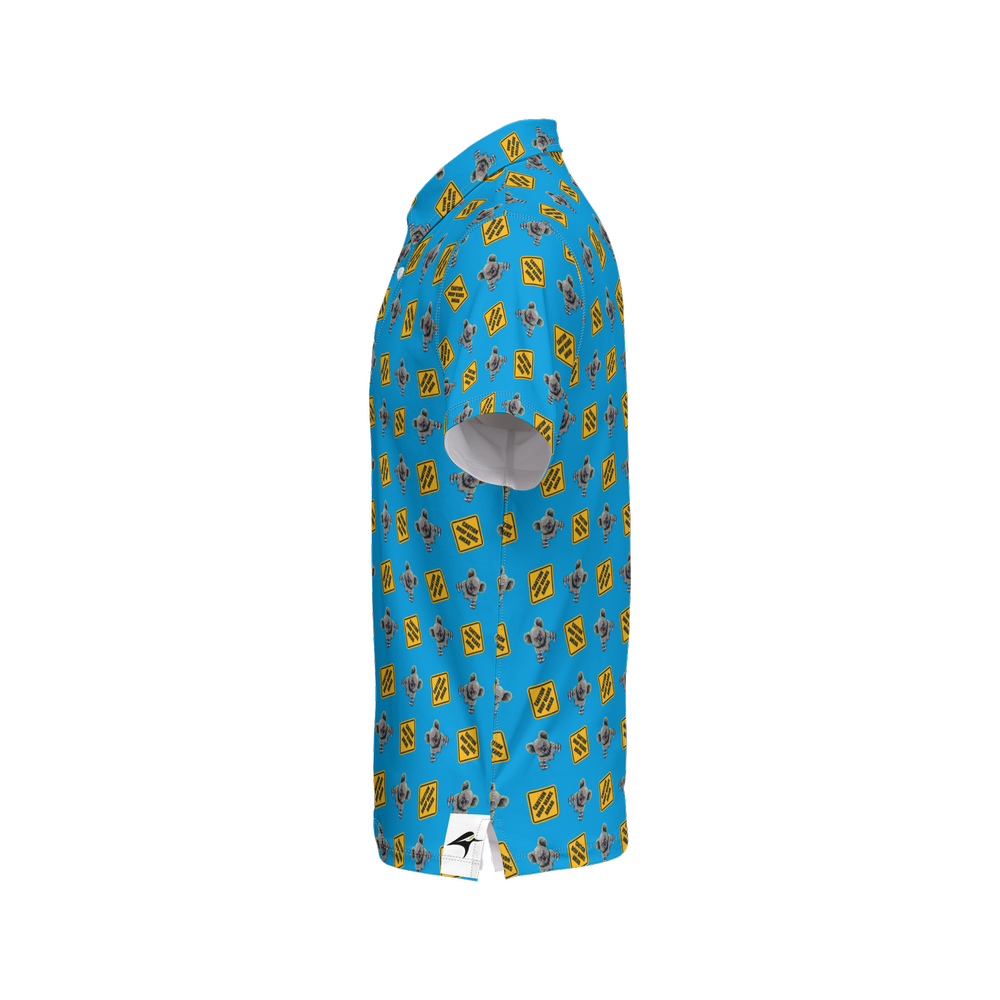 OG Drop Bear Blue | Men's Bold Funny Luxury Aussie Golf Polo
