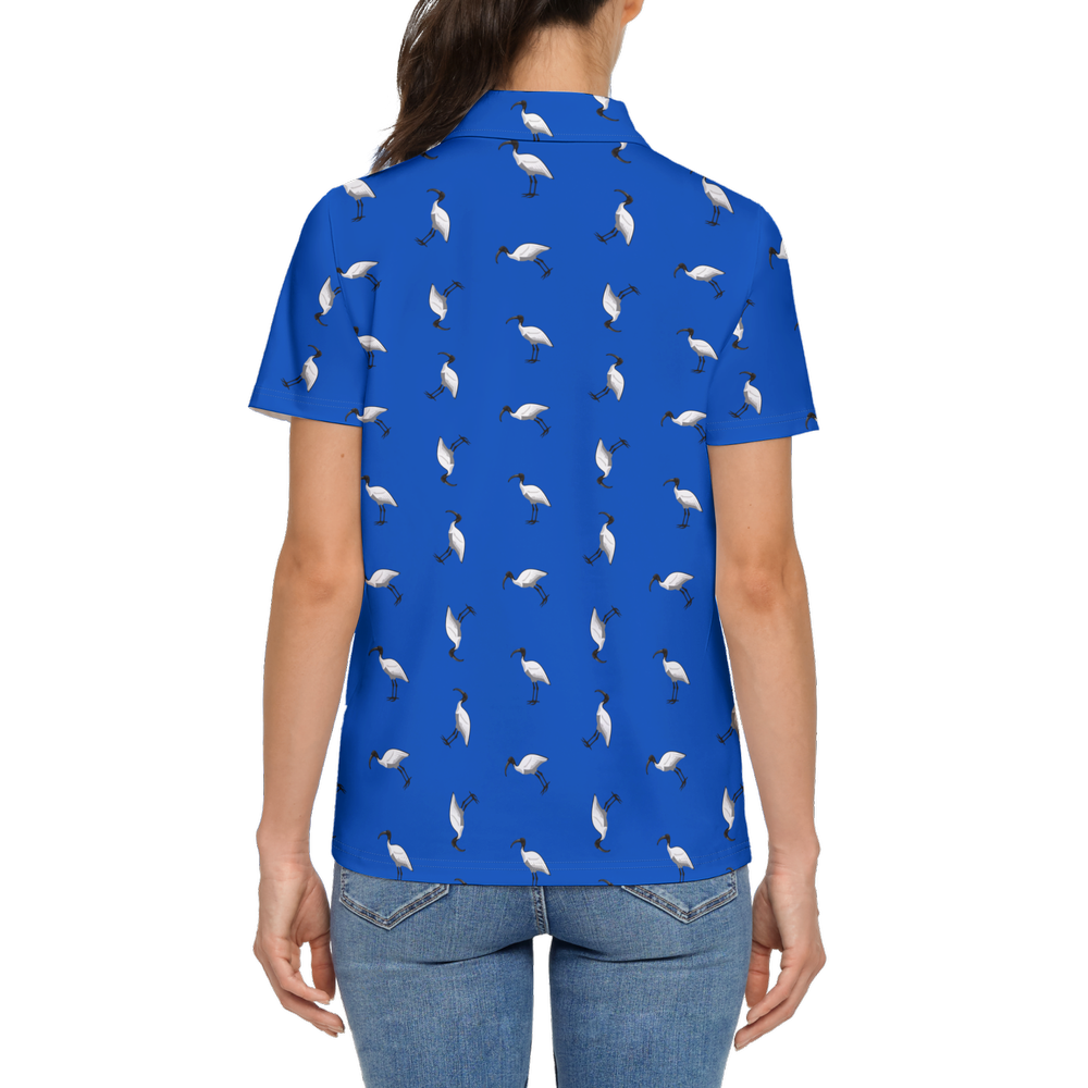 Bin Chic Blue | Women's Bold Fun Luxury Aussie Golf Polo