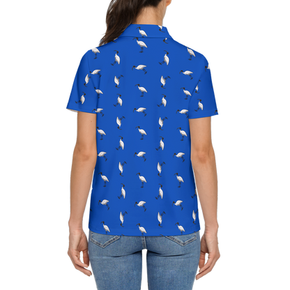 Bin Chic Blue | Women's Bold Fun Luxury Aussie Golf Polo