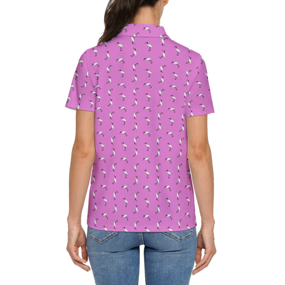 Bin Chic Pink | Women's Bold Fun Luxury Aussie Golf Polo