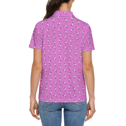 Bin Chic Pink | Women's Bold Fun Luxury Aussie Golf Polo