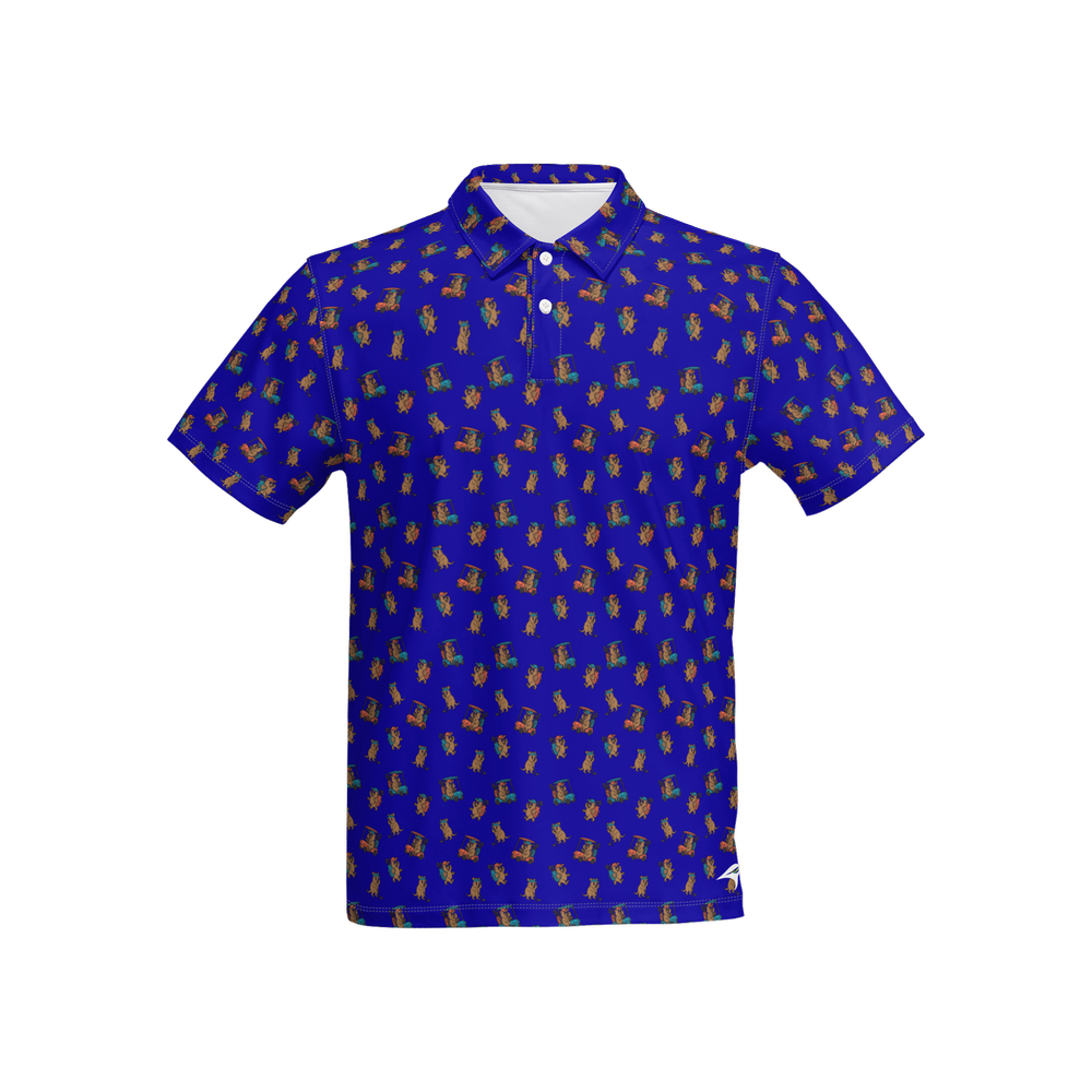 Quokkas Blue | Men's Bold Funny Luxury Aussie Golf Polo