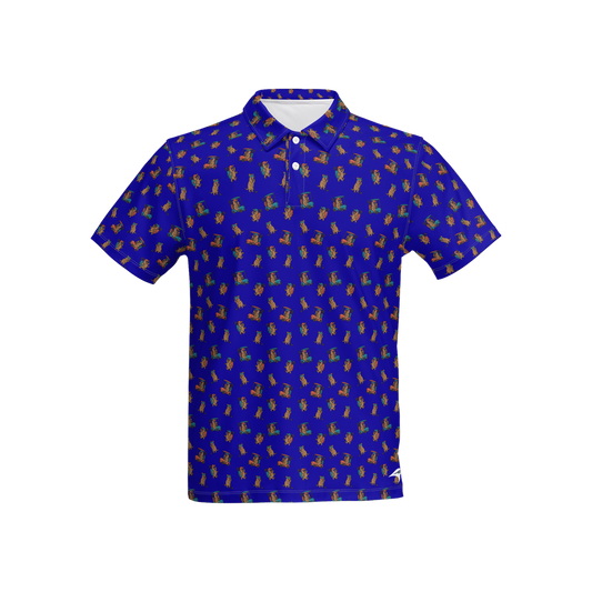 Quokkas Blue | Men's Bold Funny Luxury Aussie Golf Polo