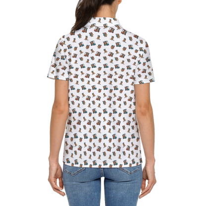 Quokkas White | Women's Bold Funny Luxury Aussie Golf Polo
