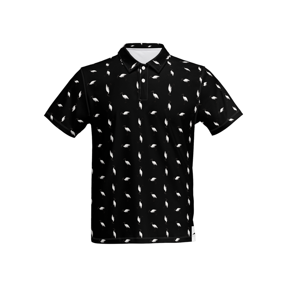 Bin Chic Black | Men's Bold Fun Luxury Aussie Golf Polo