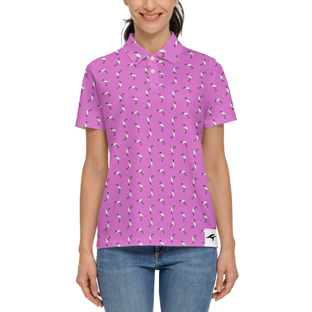 Bin Chic Pink | Women's Bold Fun Luxury Aussie Golf Polo
