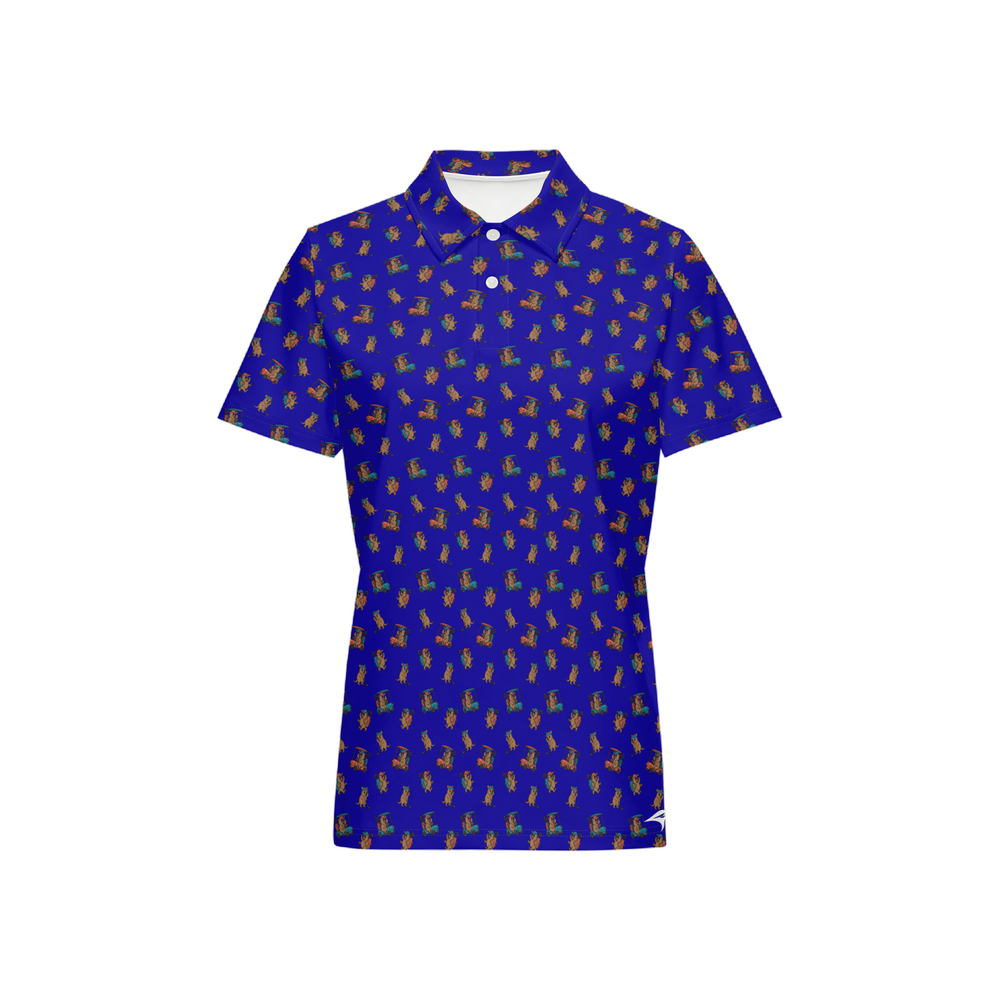 Quokkas Blue | Women's Bold Fun Luxury Aussie Golf Polo