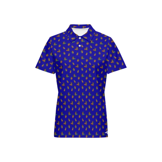 Quokkas Blue | Women's Bold Fun Luxury Aussie Golf Polo