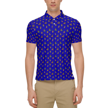 Quokkas Blue | Men's Bold Funny Luxury Aussie Golf Polo