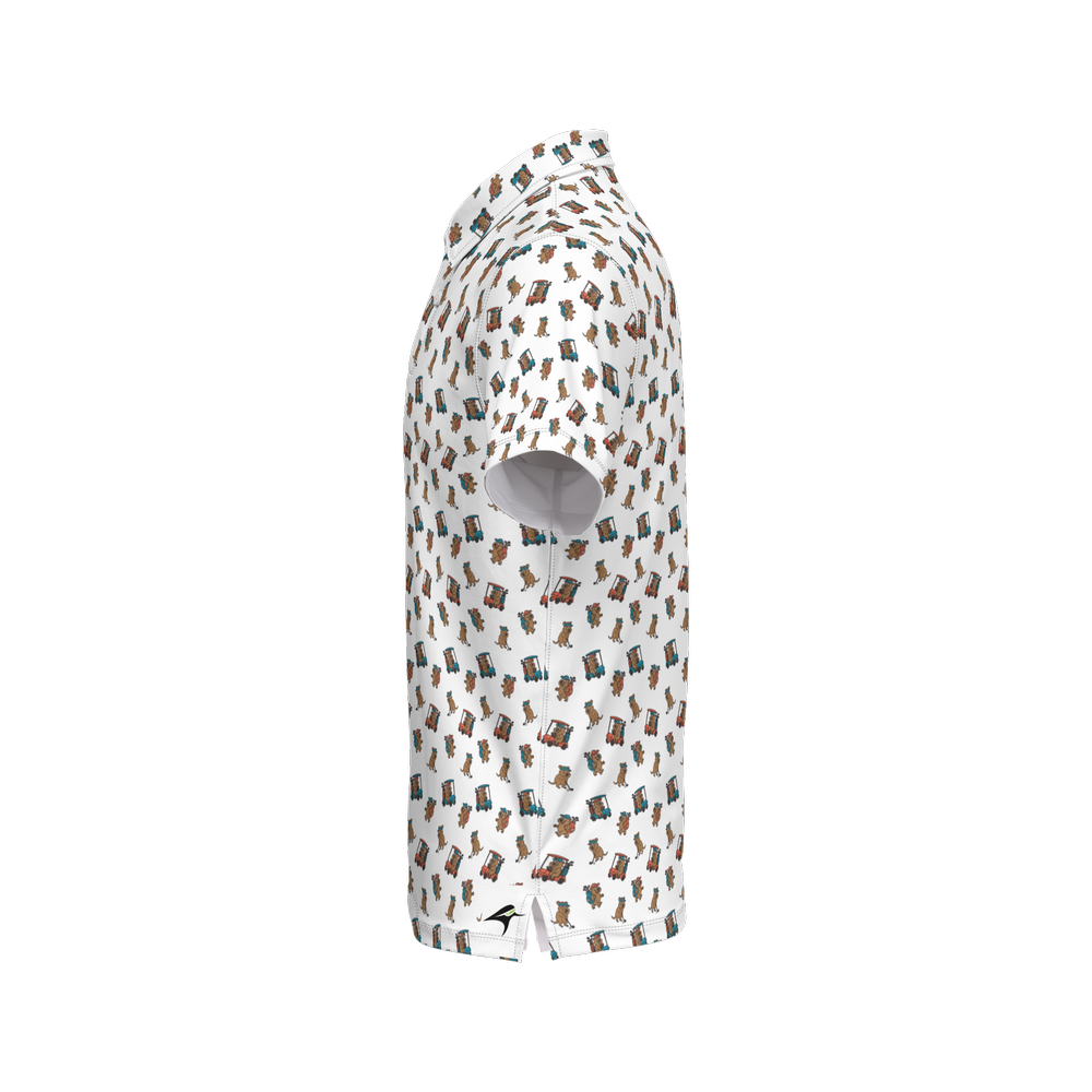 Quokkas White | Men's Bold Funny Luxury Aussie Golf Polo