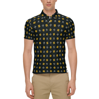 OG Drop Bear Black | Men's Bold Funny Luxury Aussie Golf Polo