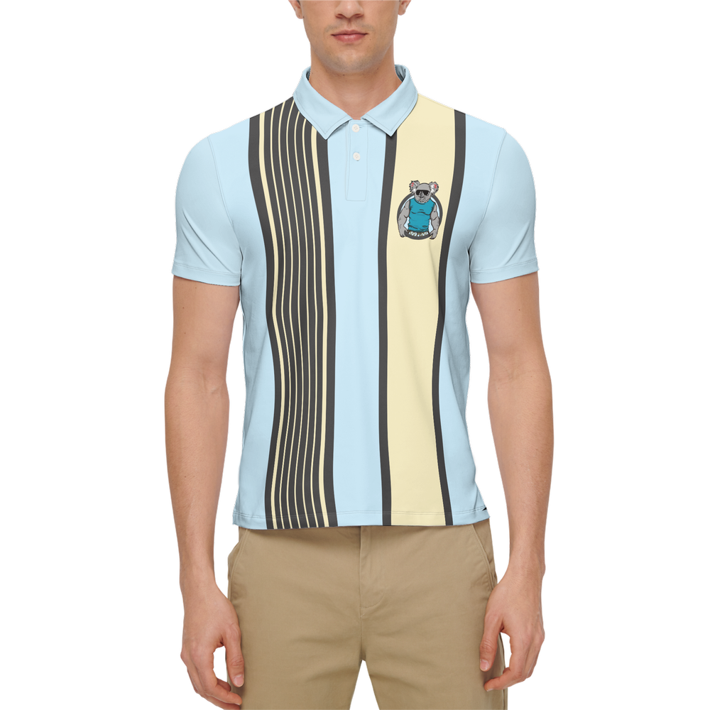 Drop Bear Blue | Men's Bold Funny Luxury Aussie Golf Polos