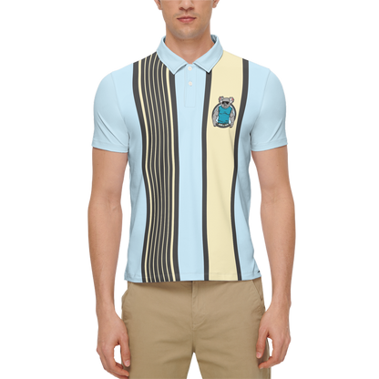 Drop Bear Blue | Men's Bold Funny Luxury Aussie Golf Polos