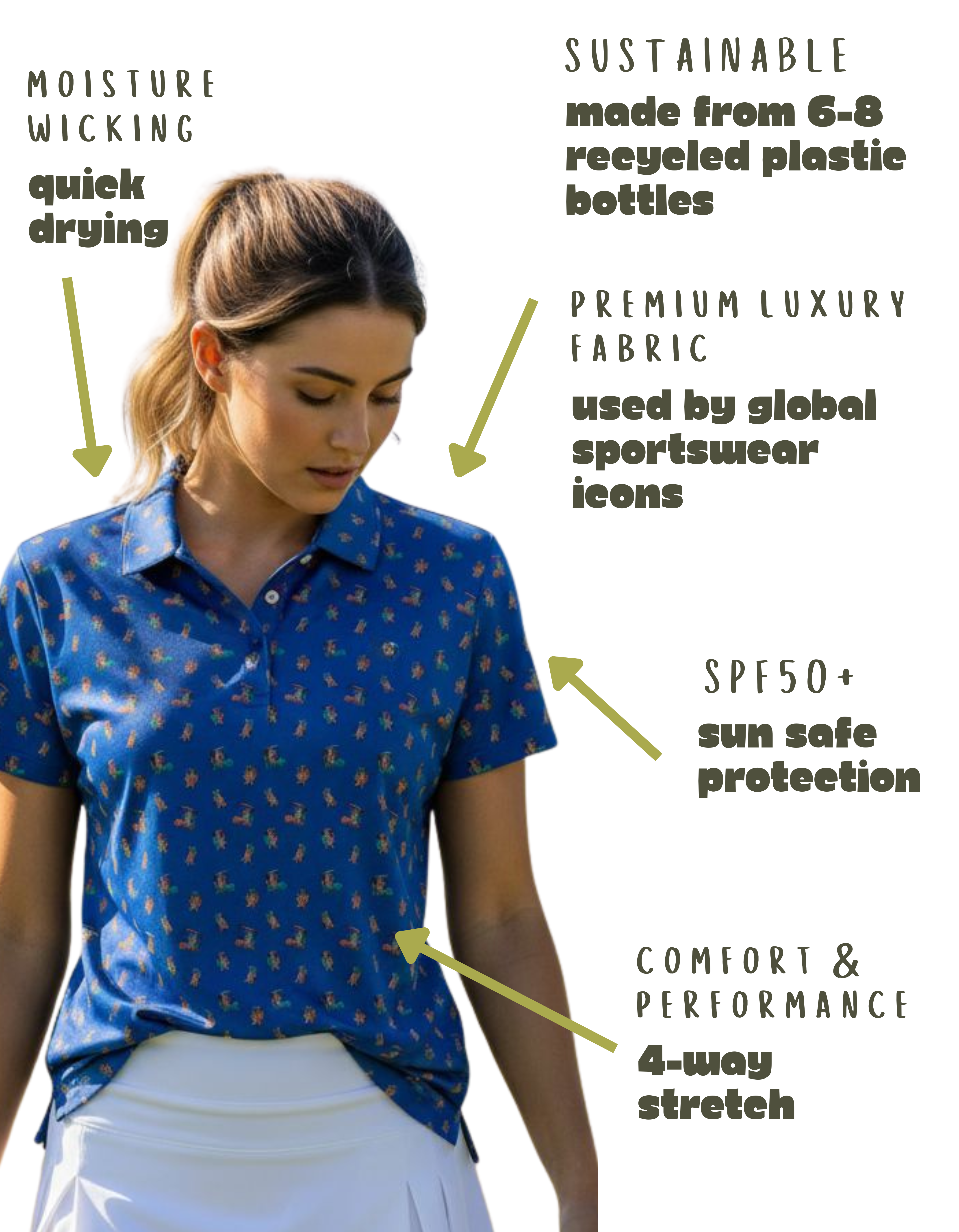 Hibiscus | Women's Bold Funny Luxury Aussie Golf Polo