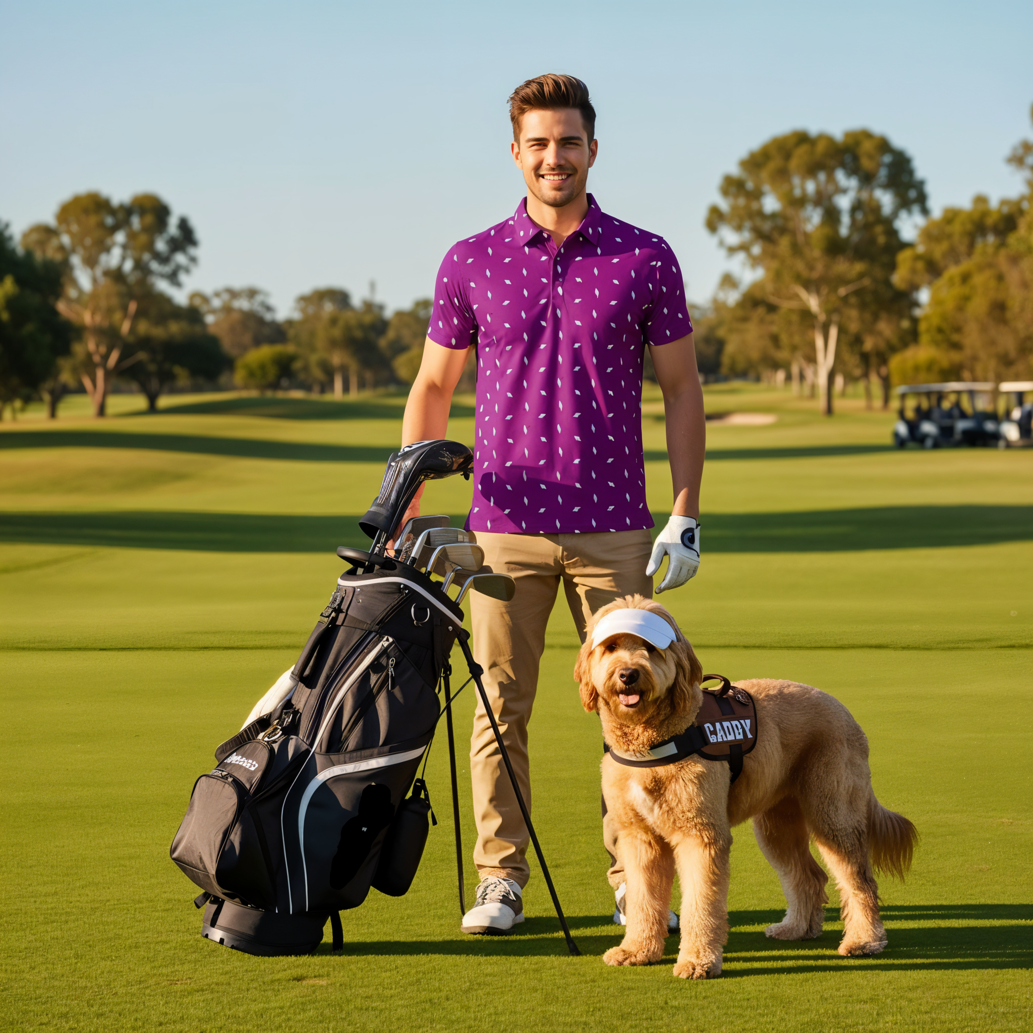 Bin Chic Purple | Men's Bold Fun Luxury Aussie Golf Polo