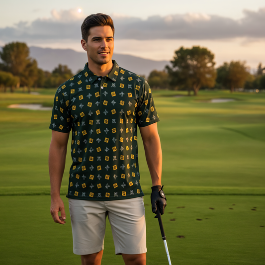 OG Drop Bear Black | Men's Bold Funny Luxury Aussie Golf Polo