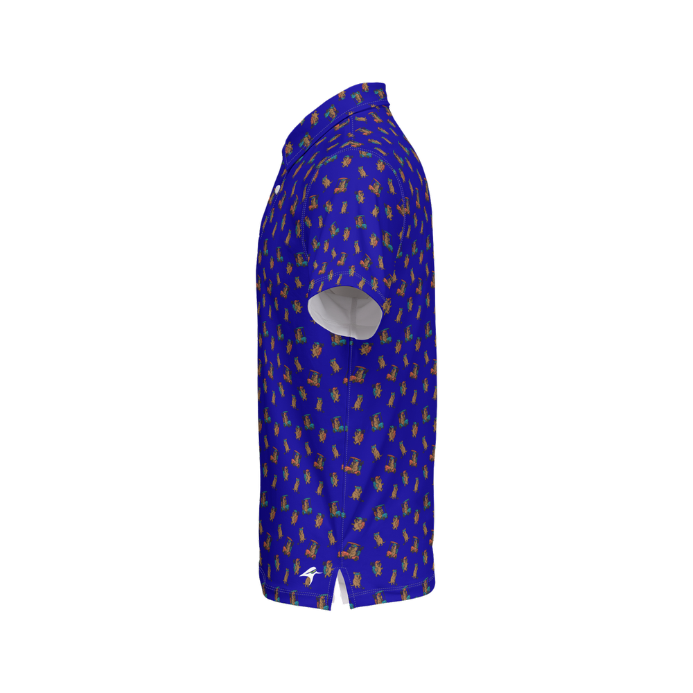 Quokkas Blue | Men's Bold Funny Luxury Aussie Golf Polo
