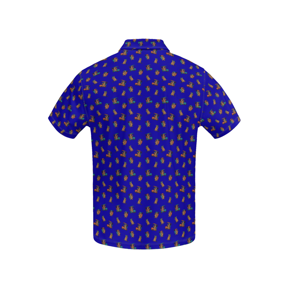 Quokkas Blue | Men's Bold Funny Luxury Aussie Golf Polo
