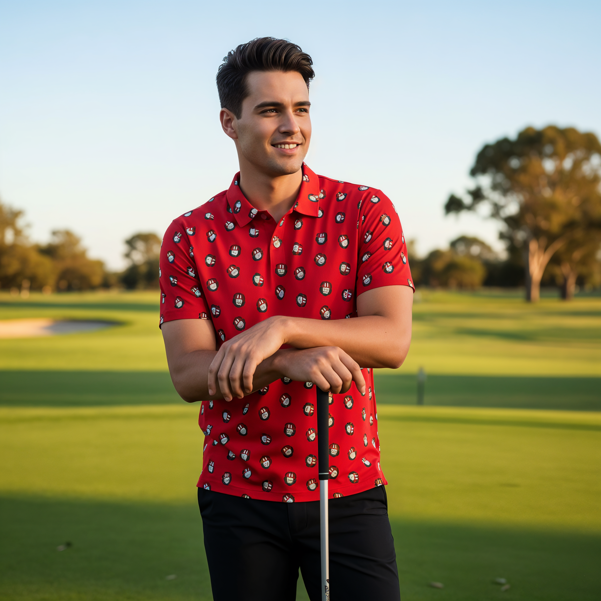 Best Shot Red | Men's Bold Funny Luxury Aussie Golf Polo