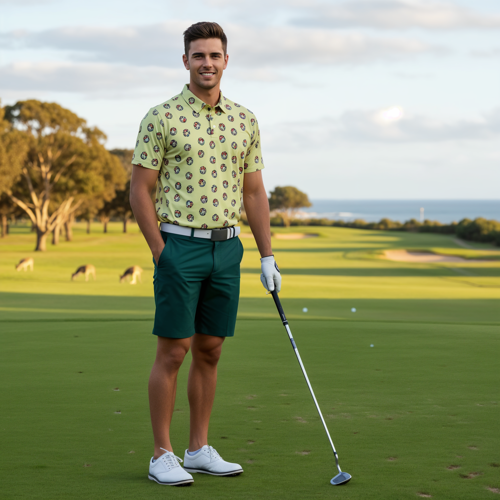 Best Shot Yellow | Men's Bold Funny Luxury Aussie Golf Polo