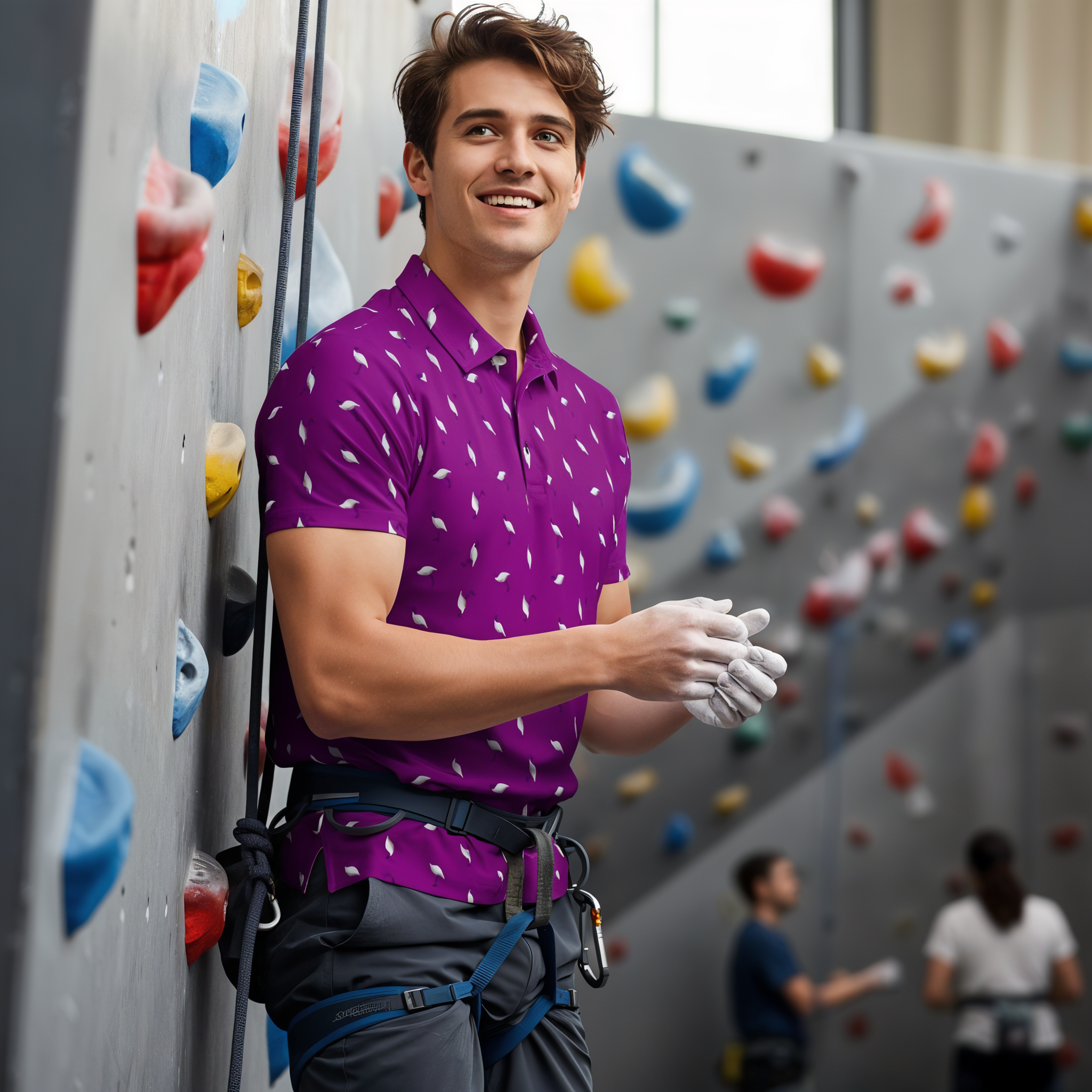 Bin Chic Purple | Men's Bold Fun Luxury Aussie Golf Polo