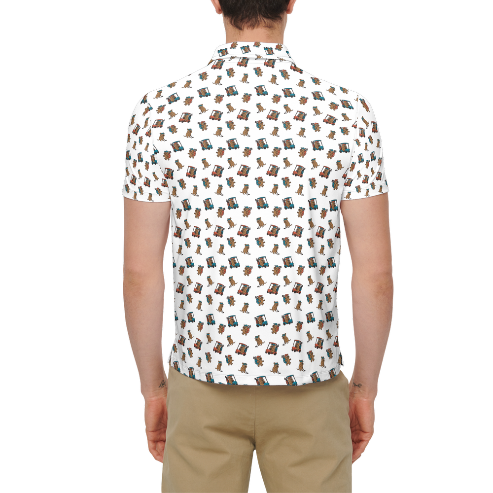 Quokkas White | Men's Bold Funny Luxury Aussie Golf Polo