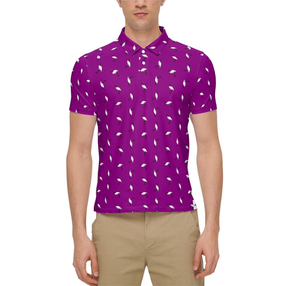 Bin Chic Purple | Men's Bold Fun Luxury Aussie Golf Polo