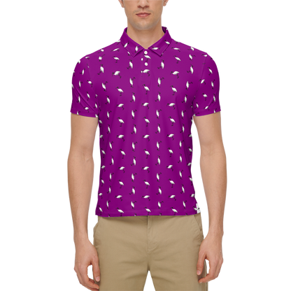 Bin Chic Purple | Men's Bold Fun Luxury Aussie Golf Polo