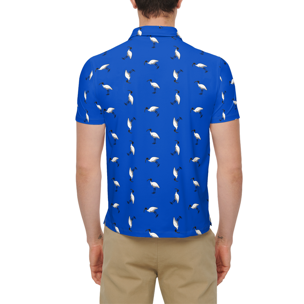 Bin Chic Blue | Men's Bold Fun Luxury Aussie Golf Polo