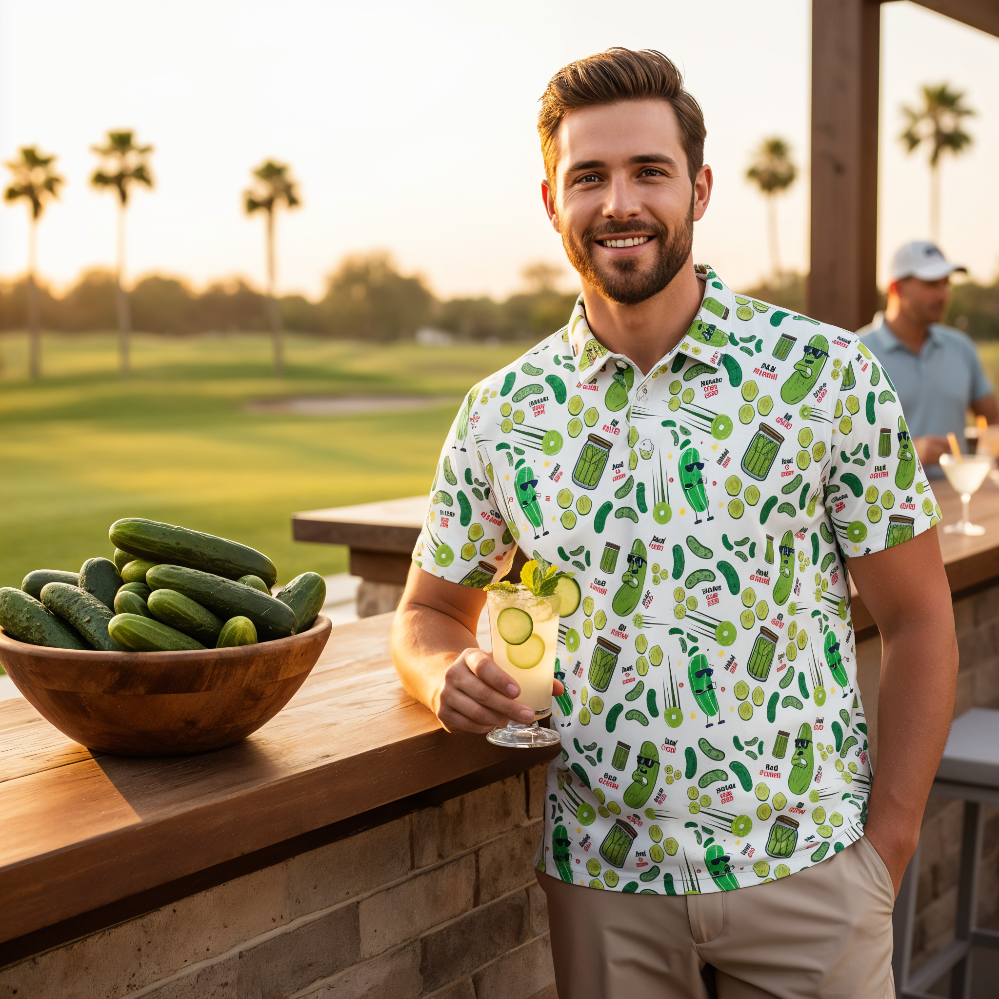 Cool Cucumber | Men's Bold Fun Luxury Aussie Golf Polo