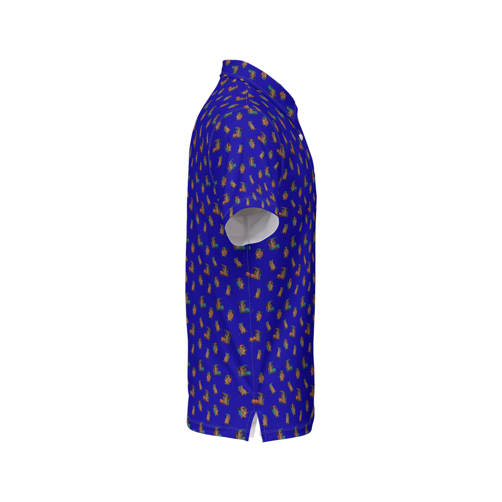 Quokkas Blue | Men's Bold Funny Luxury Aussie Golf Polo