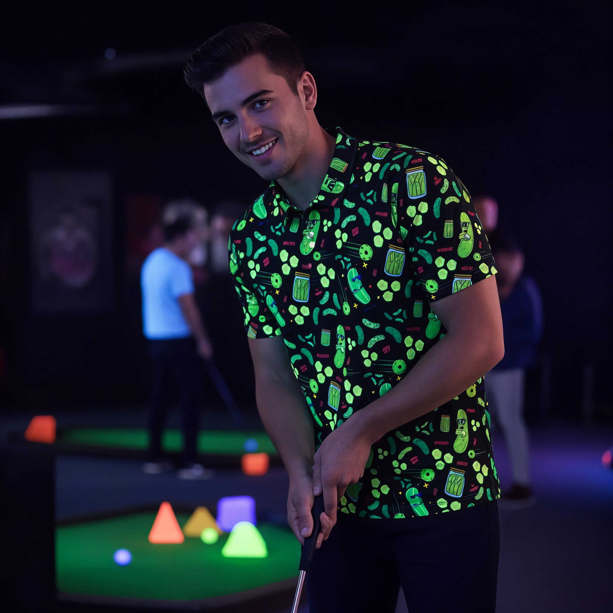 Dark Cucumber | Men's Bold Fun Luxury Aussie Golf Polo