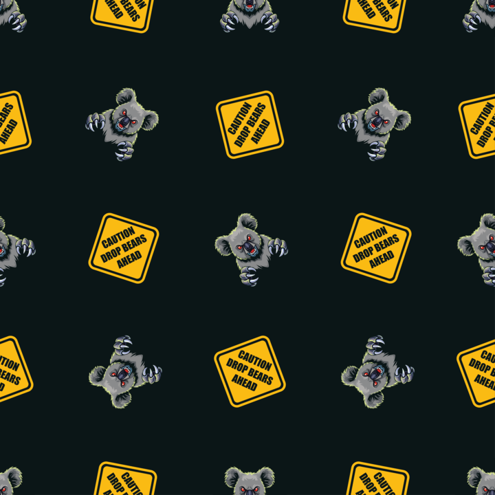 OG Drop Bear Black | Men's Bold Funny Luxury Aussie Golf Polo