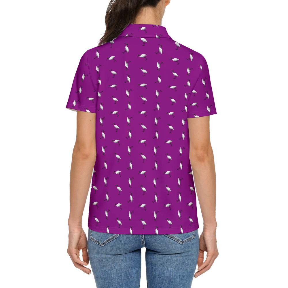 Bin Chic Purple | Women's Bold Fun Luxury Aussie Golf Polo