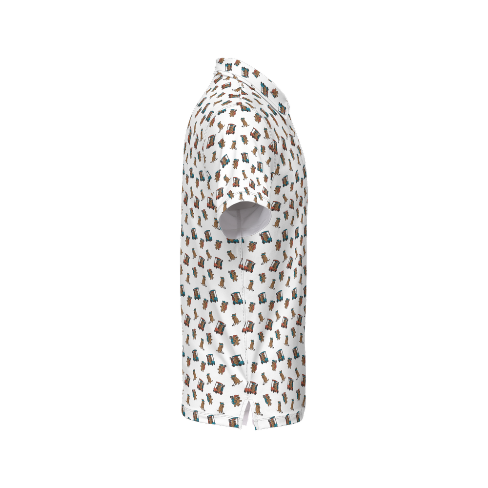 Quokkas White | Men's Bold Funny Luxury Aussie Golf Polo